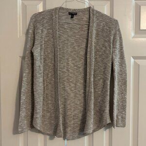 Express Waffle Knit Flare Sleeve Open Front Gray Tan Off White Cardigan Women XS